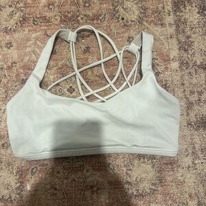White Strappy Sports Bra